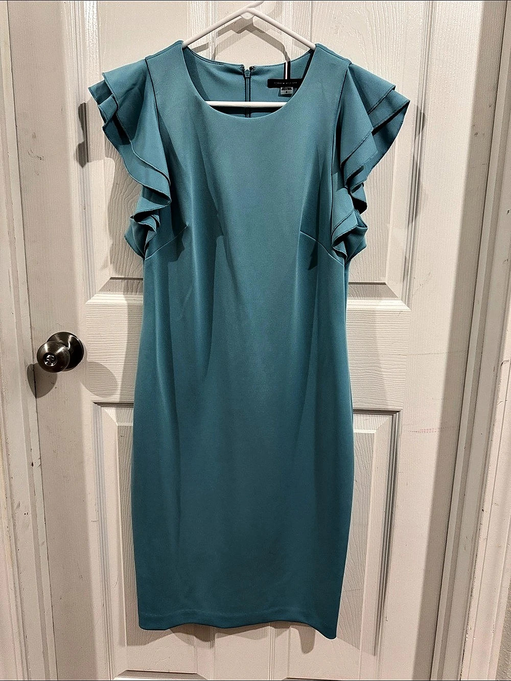 Tommy Hilfiger Ruffle Sleeve Mini Dress in Blue Size 8 Like New